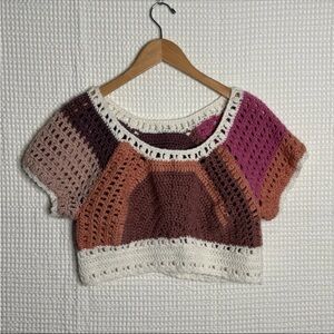 Multicolor Crochet Crop Top